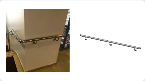 Пристенный поручень нержавейка Ø 51 - от 1 600 руб за п/м; Ø 38 - от 1 400 руб за п/м