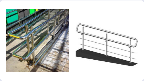 ПАНДУСЫ для инвалидов стойка Ø 38 ; второй поручень Ø 51 ; 2 ригель Ø 16 - от 4 400 руб за п/м